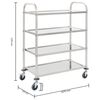 vidaXL 4-Tier Kitchen Trolley 42.1x21.7x49.2" Stainless Steel