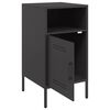 vidaXL Bedside Cabinet Set of 2 Black Cold-rolled steel Adjustable Feet