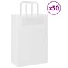 vidaXL Paper Bags 50 pcs with Handles White 21x11x31 cm