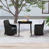 vidaXL Garden Dining Set Black with Dark Grey Cushions