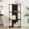 vidaXL Bookcase Black Engineered wood Medium Bookcase Rectangular