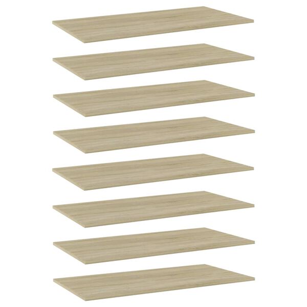 vidaXL Shelf Set of 8 Sonoma oak Engineered wood 31.5 x 7.9 x 0.6 in