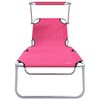 vidaXL Sun Lounger Folding 2-person 2 pcs Pink 58 x 188 x 77cm fabric