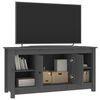 vidaXL TV Cabinet Grey Solid Pine Wood One Size TV Cabinet Rectangular