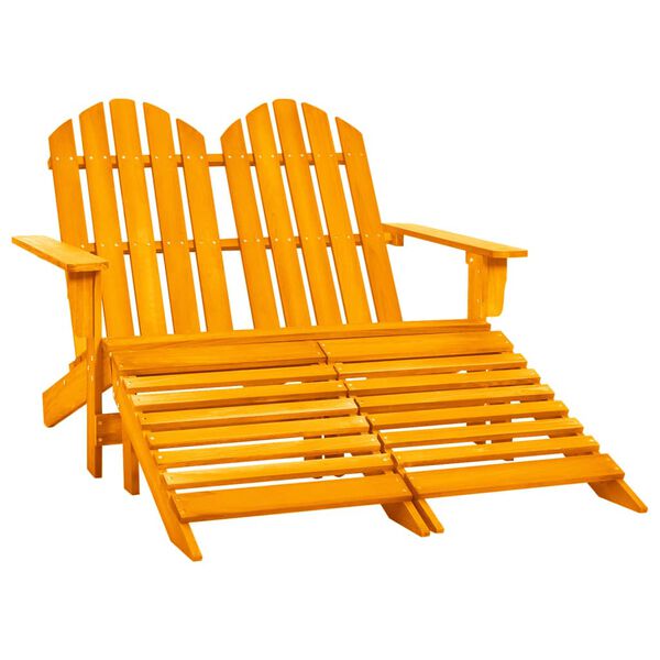 vidaXL Garden Chair Orange Solid fir wood Large Detachable