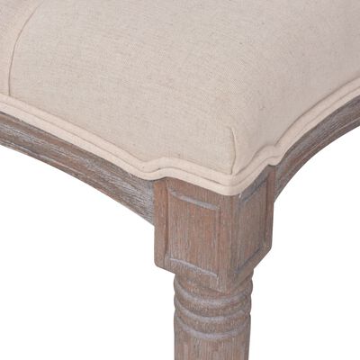 vidaXL Bench Linen Solid Wood 59.1" x 15.7" x 18.9" Cream White