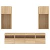 vidaXL 5 Piece TV Wall Units with LED Sonoma Oak Engineered Wood