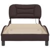 vidaXL Bed Frame Dark Brown Polyester, Metal, Solid Pine Wood, Plywood