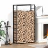 vidaXL Firewood Rack Matt Black 31.5x11.0x60.6" Steel