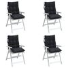 vidaXL Lowback Chair Cushion Set of 4 Black Oxford Fabric