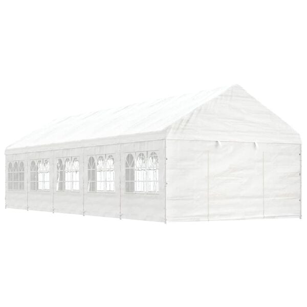 vidaXL Gazebo With Roof White Polyethylene, galvanized steel