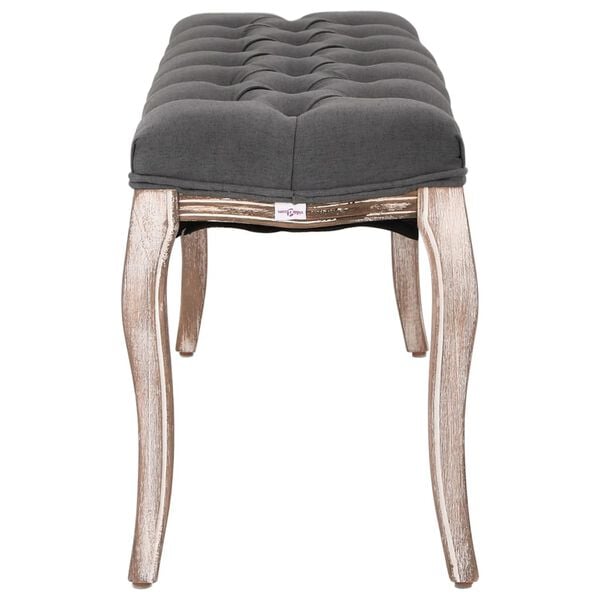 vidaXL Bench Dark Grey Linen upholstery, Solid wooden frame