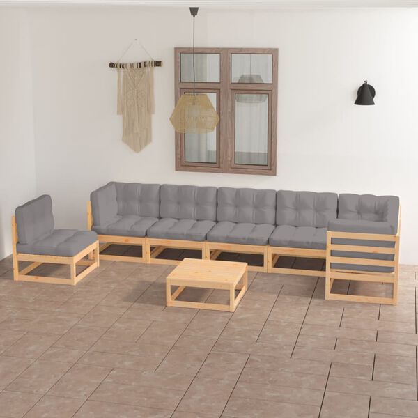 vidaXL Garden Lounge Set Natural wood Solid Pine wood Large Modular