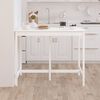 vidaXL Bar Table White Solid pine wood Large Durable Bar Table