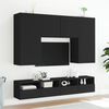 vidaXL TV Wall Cabinet Black Engineered wood 39.4 x 11.8 x 11.8 in