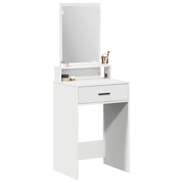 vidaXL Dressing Table White 19.69 x 16.14 x 55.12 in Engineered Wood