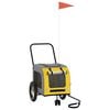 vidaXL Pet Bike Trailer Yellow and Grey 49.21 x 20.87 x 21.26 in