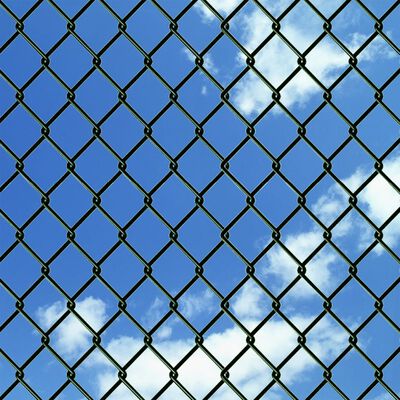 vidaXL Chain Link Fence with Posts Spike Steel 2.6ftx49.2ft