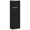 vidaXL Shoe Cabinet Black Engineered wood Tall Shoe Cabinet