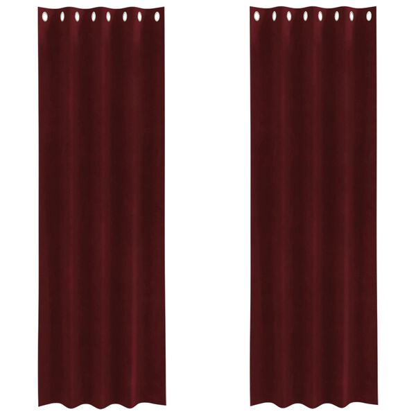 vidaXL Blackout Curtains 2 pcs Wine Red 55.12 x 102.36 in Velvet
