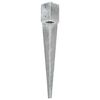 vidaXL Ground Spikes 2 pcs Silver 3.9x3.9x29.9" Galvanised Steel
