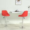 vidaXL Chair Set of 2 Red Faux leather, chromed steel Regular Footrest