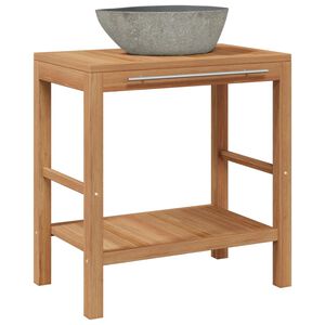 vidaXL Vanity Cabinet Warm Teak Solid teak wood Standard Bathroom Vanity