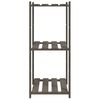 vidaXL 3-Tier Storage Rack Grey 23.6x15.0x35.4" Solid Wood Pine