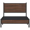 vidaXL Bed Frame Brown oak Steel, engineered wood King Single Bed Frame