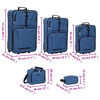 vidaXL 5 Piece Travel Luggage Set Blue Fabric