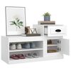 vidaXL Shoe Cabinet White Engineered Wood 39.4 x 16.5 x 23.6 in