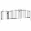 vidaXL Patio Fence Gate with Spear Top 16.4x4.9' Black