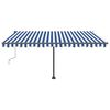 vidaXL Retractable Awning Blue and White