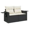 vidaXL Garden Sofa Set Black and Cream White