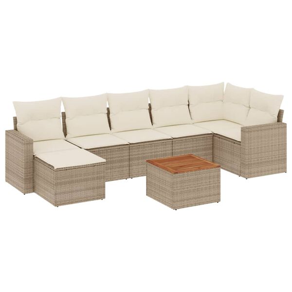 vidaXL Garden Sofa Set Beige PE rattan Large Modular Garden Sofa Set
