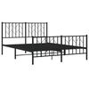 vidaXL Bed Frame Black Steel 53.1x74.8 in Double Bed Frame Rectangular