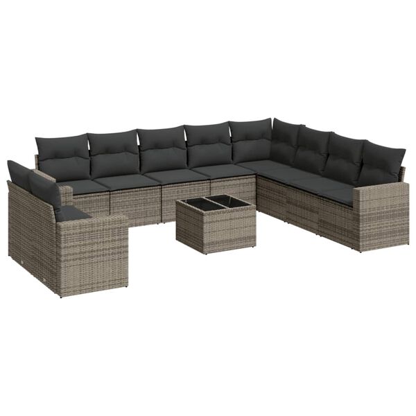 vidaXL Garden Sofa Set Grey
