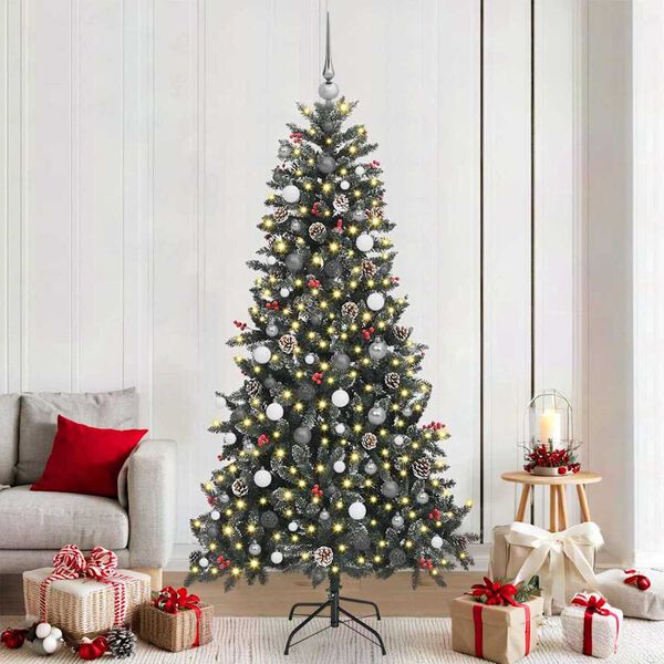 vidaXL Artificial Christmas Tree with 300 LEDs Green 82.68 in