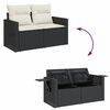 vidaXL Garden Sofa Set Black, Cream White