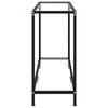 vidaXL Console Table Clear and Black Tough Glass Medium Simple