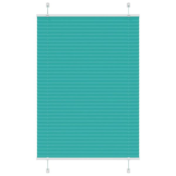vidaXL Pleated Blind Petrol green 100% polyester 37.4 x 59.1 in