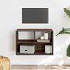 vidaXL TV Cabinet Brown Oak Engineered Wood, Metal Medium TV Cabinet