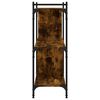 vidaXL Bookcase Smoked Oak Engineered Wood, Metal Medium Adjustable Feet