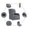 vidaXL Electric Massage Recliner Chair Gray Faux leather, metal, plywood
