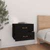 vidaXL Wall-mounted Bedside Cabinet Black Solid pinewood Medium