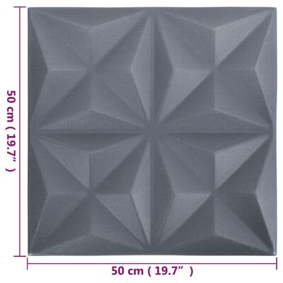vidaXL 3D Wall Panels 12 pcs 19.7"x19.7" Origami Gray 32.3 ft²