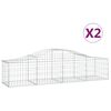 vidaXL Gabion Basket Set of 2 Silver Galvanized iron Medium