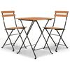 vidaXL Folding Bistro Set Teak Solid Teak Wood, Powder-Coated Steel Medium