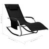 vidaXL Sun Lounger Set of 2 Black and Grey Textilene Standard