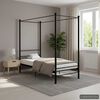vidaXL Bed Frame Black Powder-coated Metal Twin Tough Bed Frame